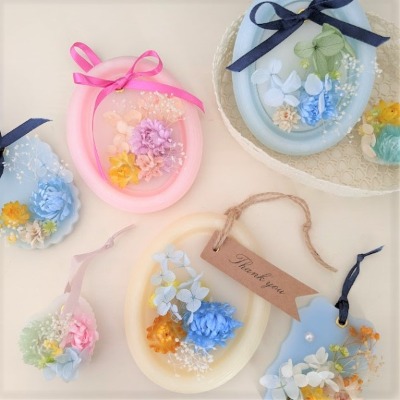 フォトフレームのアロマサシェづくり