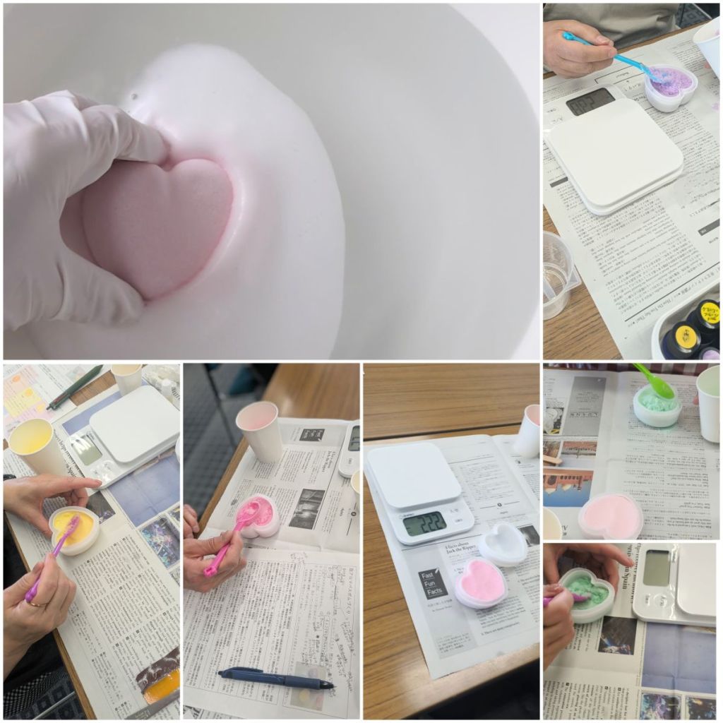 型を使ってきれいに固めるアロマバスボムづくり