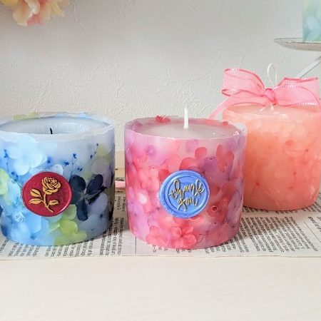お花を入れて作るキャンドル