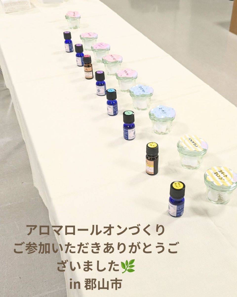 郡山市でアロマロールオンづくり出張教室